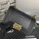 Chanel Small Boy Flap Bag in Black Python Aged BHW A67063