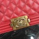 Chanel Small Boy Flap Bag in Red Caviar Aged BHW A67085