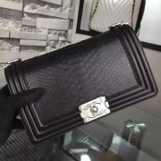 Chanel Medium Boy Flap Bag in Black Python SHW A67086