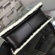 Chanel Shearling Boy Flap Black Aged RHW A67086