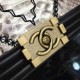 Chanel A67086-python-3 Medium Boy Flap Bag in Black/Gray Python Aged BHW 