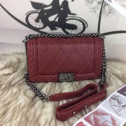 Chanel Medium Boy Braid Flap in Burgundy Calfskin Aged RHW A67086
