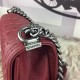 Chanel Medium Boy Braid Flap in Burgundy Calfskin Aged RHW A67086