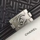 Chanel Medium Boy Flap Black Lambskin Geometry Pattern Aged RHW A67086