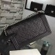 Chanel Medium Boy Flap Black Lambskin Geometry Pattern Aged RHW A67086
