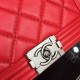 Chanel Medium Boy Flap Bag in Red Calfskin Aged RHW A67086