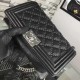 Chanel Studded Boy Flap Black Aged Lambskin Aged RHW A67086