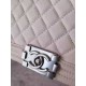 Chanel Medium Boy Flap Bag in White Deerskin SHW A67086