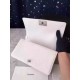 Chanel Medium Boy Flap Bag in White Deerskin SHW A67086