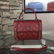 Chanel Small Trendy CC Flap Bag Butgundy Lambskin Aged RHW A92236