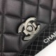 Small Chanel City Rock Black Calfskin Flap Bag A93017