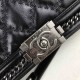 Chanel Medium Handle Flap Bag in Black Calfskin Aged RHW A94804