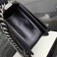 Chanel Medium Handle Flap Bag in Black Calfskin Aged RHW A94804