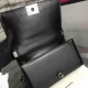 Chanel Medium Handle Flap Bag in Black Calfskin Aged RHW A94804