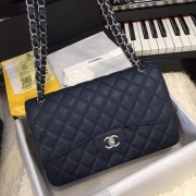 Chanel A58600-28 Jumbo Classic Flap Bag in Dark Blue