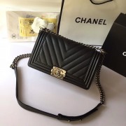 Chanel A67086-26 Medium Boy Chanel Chevron Flap Bag