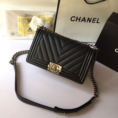 Chanel A67086-26 Medium Boy Chanel Chevron Flap Bag