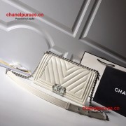 Chanel A67086-19 Medium Boy Chanel Chevron Flap Bag