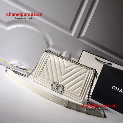 Chanel A67086-19 Medium Boy Chanel Chevron Flap Bag