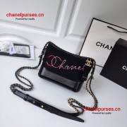 Chanel A91810-16 Gabrielle Signature Embroidered Wool Small Hobo Bag
