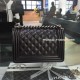 Chanel A67085-38 Small Boy Flap Bag in Black Lambskin Aged RHW 