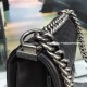 Chanel A67085-38 Small Boy Flap Bag in Black Lambskin Aged RHW 