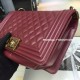 Chanel A67086-57 Medium Boy Flap Bag in Burgundy Lambskin BHW 