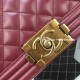 Chanel A67086-57 Medium Boy Flap Bag in Burgundy Lambskin BHW 