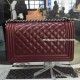 Chanel A67086-58 Medium Boy Flap Bag in Burgundy Lambskin Aged RHW 