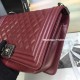Chanel A67086-58 Medium Boy Flap Bag in Burgundy Lambskin Aged RHW 