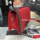 Chanel A67086-60 Medium Boy Flap Bag in Red Lambskin Aged RHW 