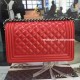 Chanel A67086-60 Medium Boy Flap Bag in Red Lambskin Aged RHW 