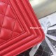 Chanel A67086-60 Medium Boy Flap Bag in Red Lambskin Aged RHW 