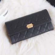 Chanel A80286-9 Boy Quilted Long Flap Wallet 