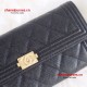 Chanel A80286-9 Boy Quilted Long Flap Wallet 