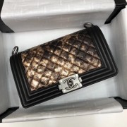 Chanel A67086-30 Medium Boy Metallic Crumpled Goatskin Bag