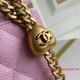 AP3204 Pink Grained Calfskin Gold Tone Metal  (Authentic Quality)