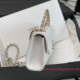 AP3238 White Grained Calfskin Gold Tone Metal