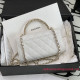 AP3238 White Grained Calfskin Gold Tone Metal