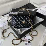 AP3240 Black Shiny Calfskin Gold Tone Metal