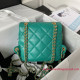 AS3884 Green Lambskin Gold Tone Metal