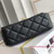 AS3921 Black Grained Calfskin Gold Tone Metal (Authentic Quality)