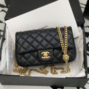 AS4041 Black Lambskin Gold Tone Metal