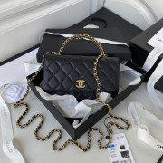AP3009 Black Lambskin Gold Tone Metal