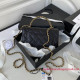 AP3009 Black Lambskin Gold Tone Metal