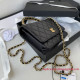 AP3009 Black Lambskin Gold Tone Metal
