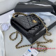 AP3009 Black Patent Calfskin Gold Tone Metal
