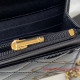 AP3009 Black Patent Calfskin Gold Tone Metal