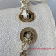 AS3530 White Grained Calfskin Gold Tone Metal