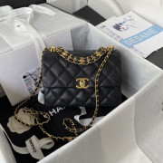 AS3580 Black Grained Calfskin Gold Tone Metal